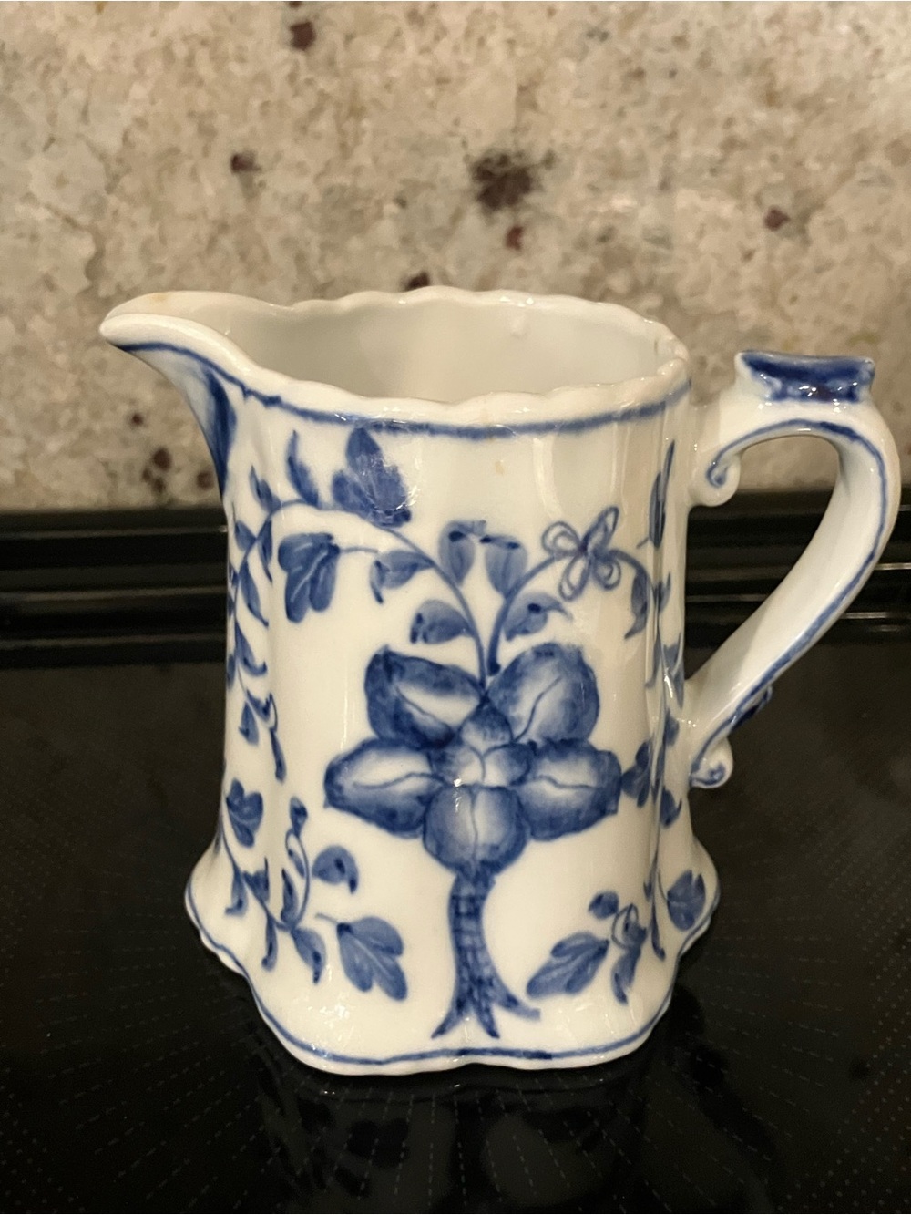 Blue Floral Ceramic Creamer Pitcher - Unbranded